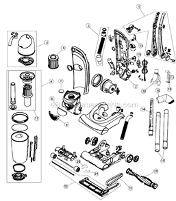 Part Location Diagram of 1LW3050000 Dirt Devil Upper Felt